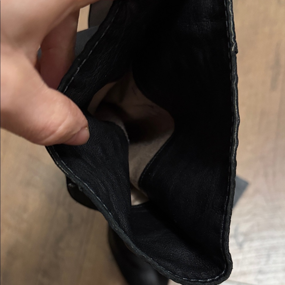 Chloe Black Heeled Boots with Ribbon Detail - Picture 8 of 16